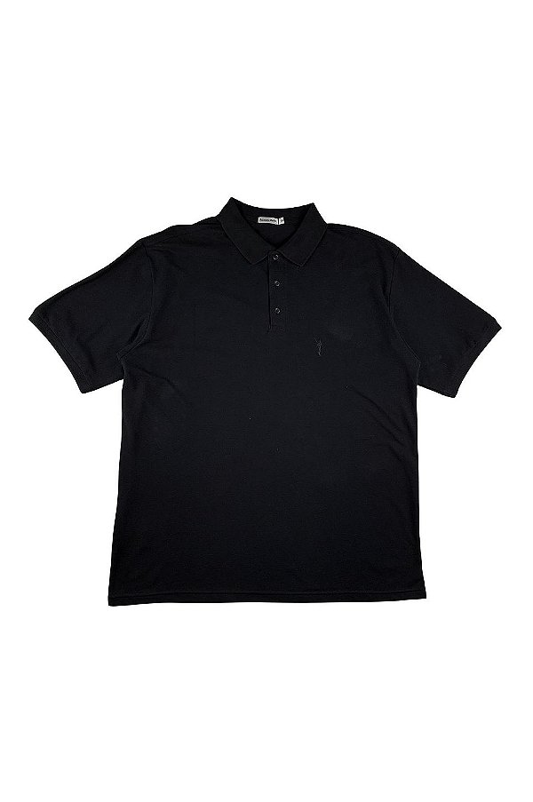 Camisa Polo Masculina Manga Curta Piquet Lisa Preta Tradicional Ferreira Mello