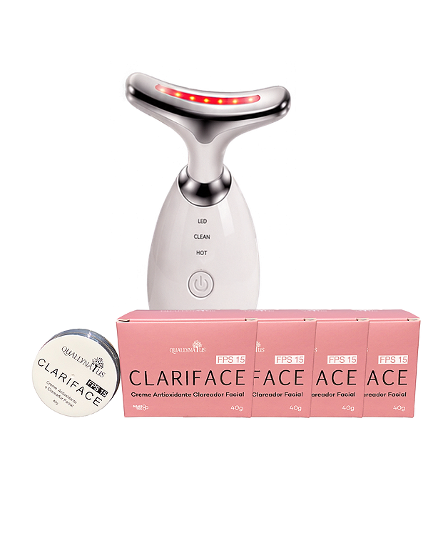 4 Clarifaces Creme Antioxidante Clareador Facial + Massageador Facial