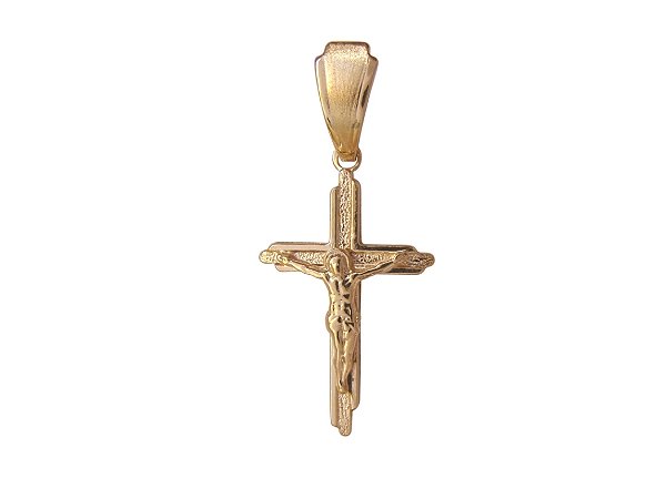 MB 0849 Pingente crucifixo com imagem BRUNA Semi Jóias