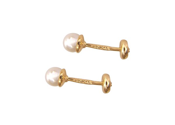 BB 0517 Brinco Pérola 4mm com Tarraxa Baby BRUNA Semijoias