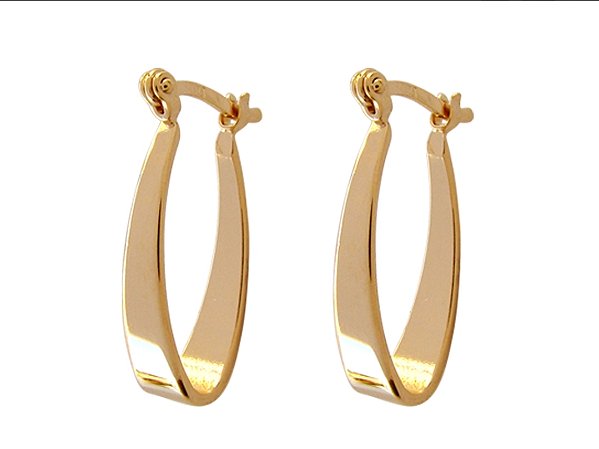 BB 1741 Brinco Argola Fita Oval 2,4CM BRUNA Semijoias