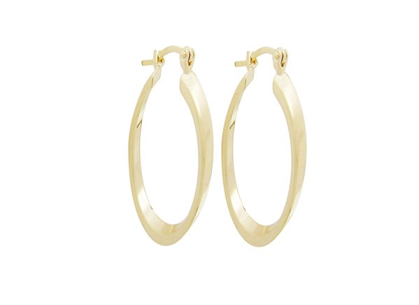 BB 2453 Brinco Argola Oval Achatada 3,5CM  BRUNA Semijoias