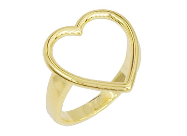 AB 1840 Anel Coração Vazado Liso BRUNA Semijoias
