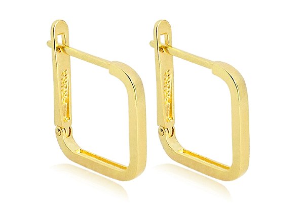 BB 3175 Brinco Quadrado Liso Tamanho P Com 1,5CM BRUNA Semijoias