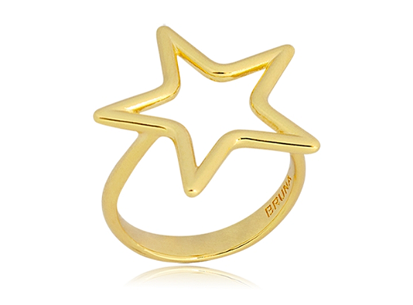 AB 1895 Anel Mãe Estrela Vazada Lisa BRUNA Semijoias