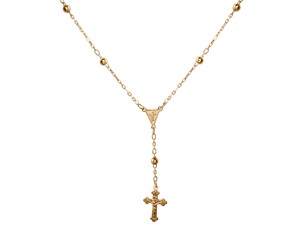 GB 0087 Gargantilha Terço Dourado 45CM BRUNA Semijoias