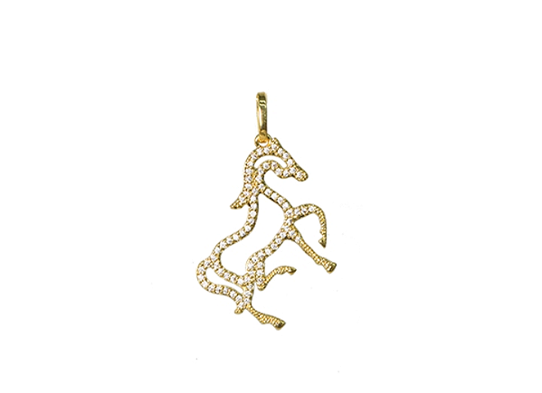 MB 1267 Medalha Cavalo Zirconia BRUNA Semijoias