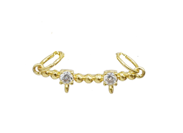 MB 1271 Canga 2 Lugares Trabalhada C/ 2 Zirconias BRUNA Semijoias