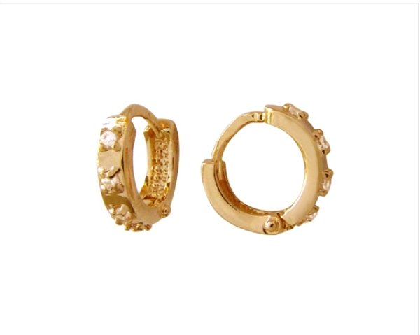 BB 2192 Brinco Argola Mini Com Zirconias BRUNA 1cm