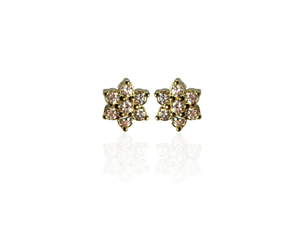 BB 3206 Brinco Florzinha Zirconia 7mm BRUNA Semijoias