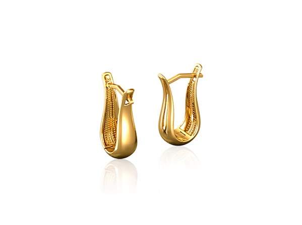 BB 3243 Brinco Argola Oval U Liso BRUNA Semijoias