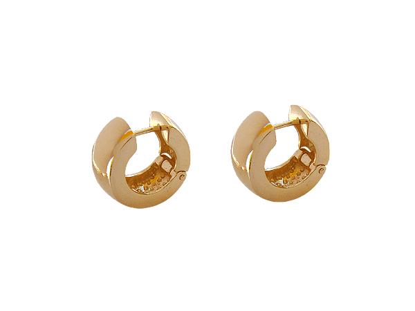 BB 1835 Brinco Argola Polida Bojuda Fecho Click 1,5cm BRUNA Semijoias