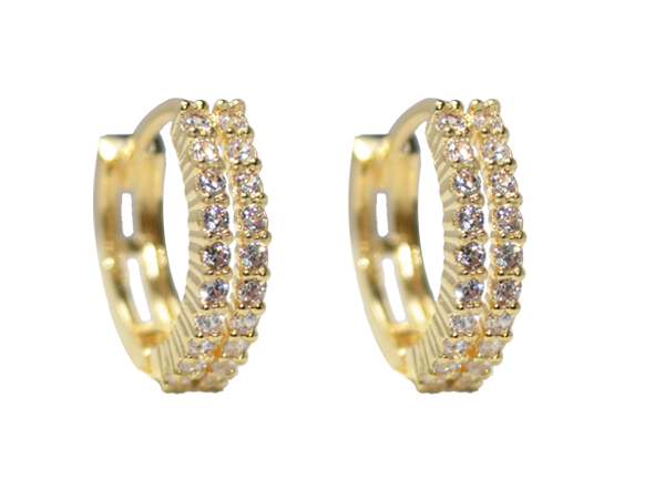 BB 3053 Brinco Argola 1,5cm c/ Zirconias BRUNA Semijoias