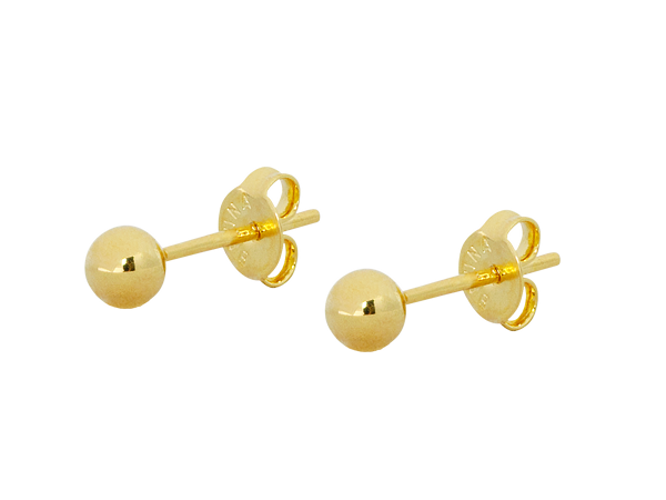 BB 3100 Brinco Infantil Bolinha 4mm Tarraxa Baby BRUNA Semijoias