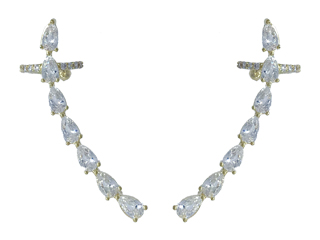 BB 2858 Brinco "Ear Cuff" Navetes Zirconia 4cm BRUNA Semijoias