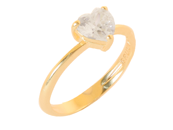 AB 1777 Anél Solitário Coração Zircõnia 6mm BRUNA Semijoias