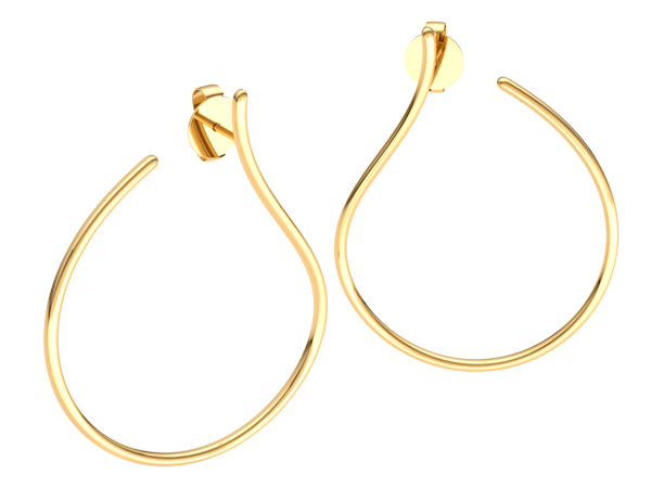 BB 3217 Brinco Argola Aberta Torcida Lisa 5,5CM BRUNA Semijoias