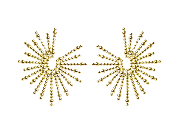 BB 2887 Brinco Vários Palitos Bolinhas 3CM BRUNA Semijoias