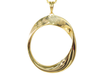 MB 1268 Medalha Oval Torcida Lisa 4,2CM BRUNA Semijoias