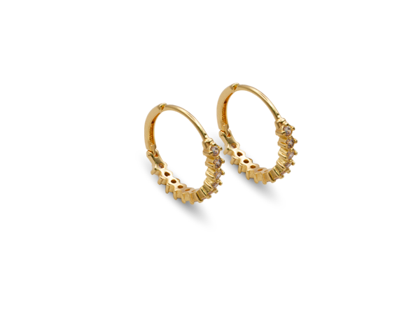 BB 3275 Brinco Argola Com 12 Zirconias 1,9cm BRUNA Semijoias