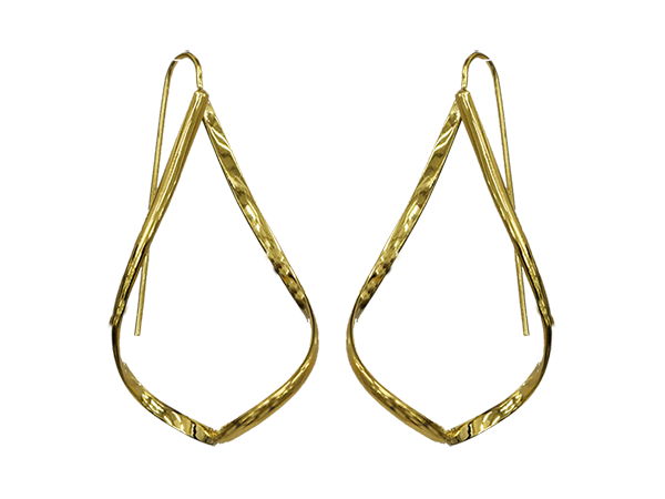 BB 2992 Brinco Gancho Gota Vazada Torcida BRUNA Semijoias