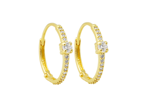 BB 3091 Brinco Argola Cravejada Com Zircõnia 1,8CM BRUNA Semijoias