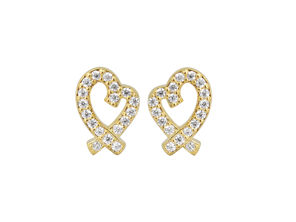 BB 3104 Brinco Coração Vazado Cravejado 10mm BRUNA Semijoias