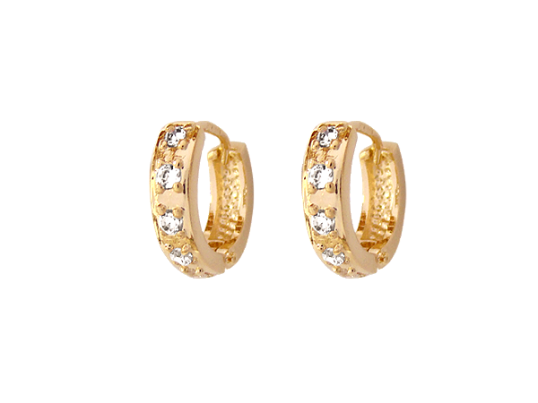 BB 2163 Argolinha Fina C/4 Zircônias 1,3CM BRUNA Semijoias