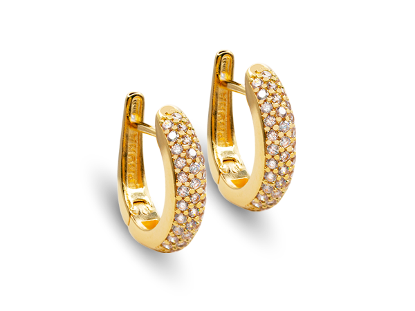 BB 2327 Brinco Argola 2CM Com Zircônias Bruna Semijoias