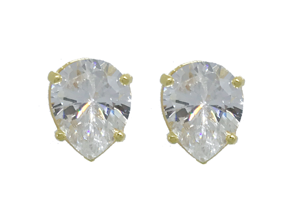 BB 2853 Brinco Gota Zircônia Cristal 1CM BRUNA Semijoias