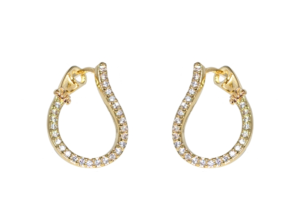 BB 3052 Brinco Argola Invertida Cravejada 1,7CM BRUNA Semijoias