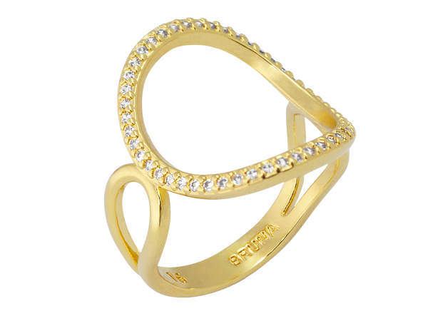 AB 1883 Anel Argola Vazada Micro Cravação BRUNA Semijoias