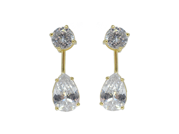 BB 2952 Brinco 2 em 1 Zircõnia BRUNA Semijoias