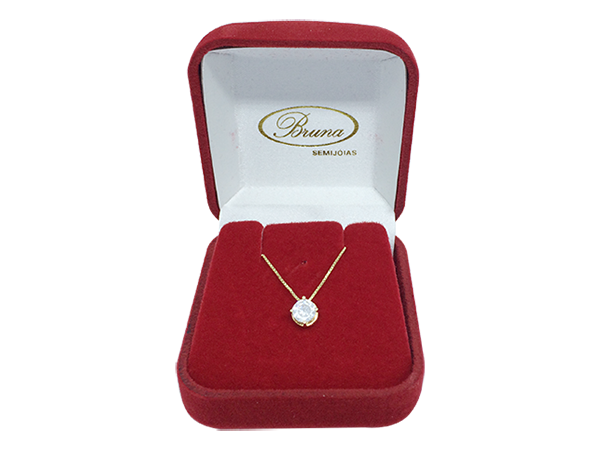 CJ 0048 Gargantilha Ponto De Luz 40 P/ 45 CM Com Embalagem Veludo BRUNA Semijoias