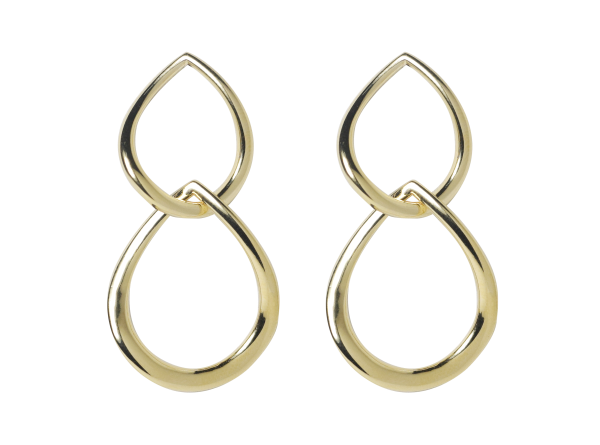 BB 2900 Brinco duas Gotas Vazadas Polidas BRUNA Semijoias