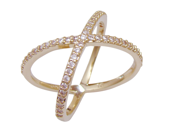 AB 1607 Anél X Cravejado BRUNA Semijoias