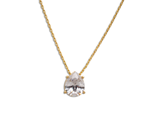 GB 0367 Gargantilha Gota Zircnonia 1CM BRUNA Semijoias