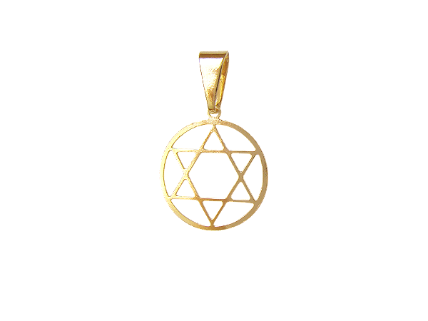 MB 0190 Medalha Estrela De Davi Vazada Lisa 1,4CM BRUNA Semijoias