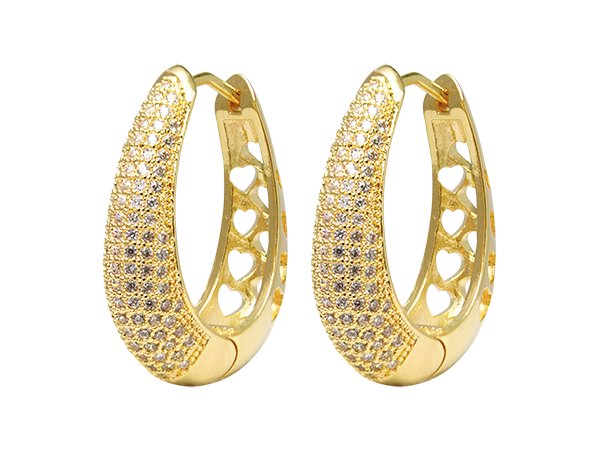 BB 3066 Brinco Gota Cravada Zircônia 2,5CM BRUNA Semijoias