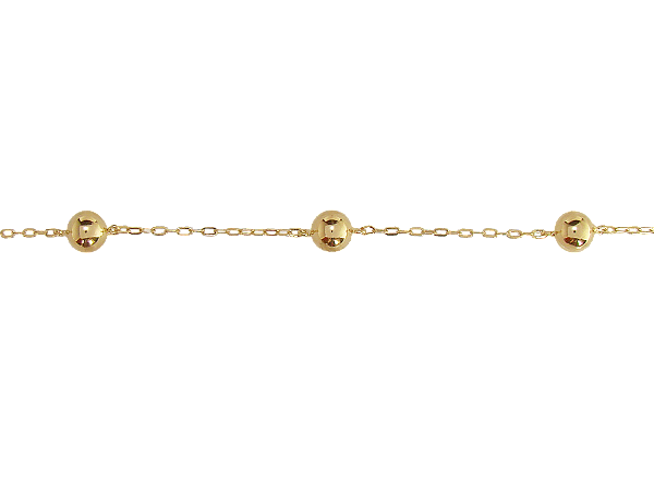 BP 0375 Pulseira Bolas Lisas 8mm 18 P/ 20 CM BRUNA Semijoias