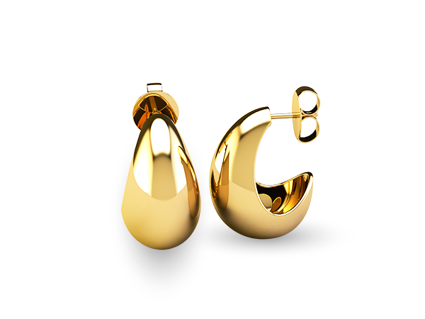 BB 3292 Brinco Barbara Gota Lisa Grande (2,3cm)BRUNA Semijoias