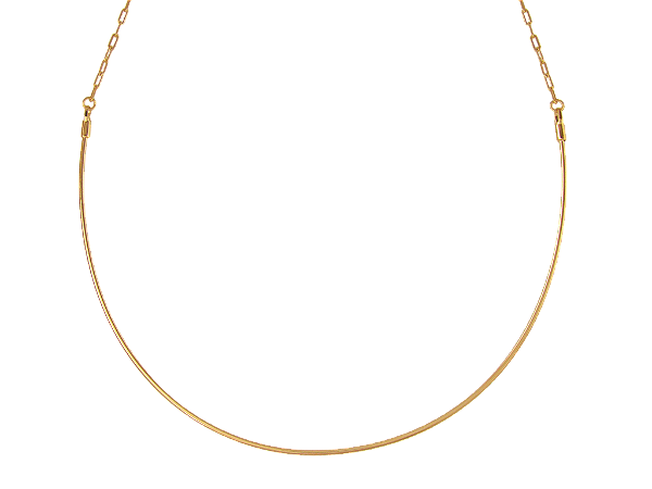 GB 0019 Gargantilha Meio Fio Duro Meio Corrente Cartier Fina BRUNA Semijoias