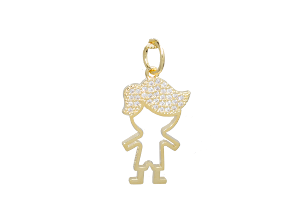 MB 1296 Medalha Menino Cravejado 2,3CM BRUNA Semijoias