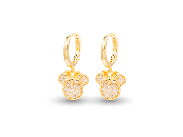 BB 3398 Brinco Argola Ratinha Pendurada 2CM BRUNA Semijoias