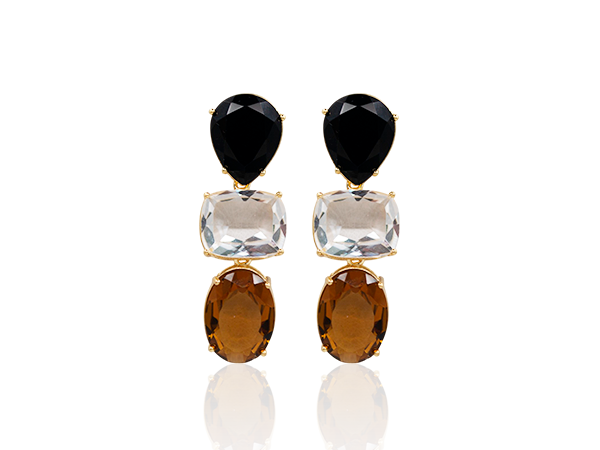 BB 3329 Brinco Grande 3 Pedras BRUNA Semijoias