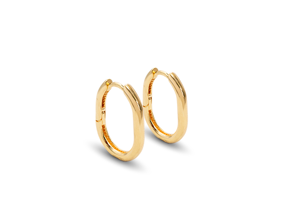 BB 3385 Brinco Argola Oval Lisa Fio 2mm espessura e 18mm comprimento BRUNA Semi Jóias