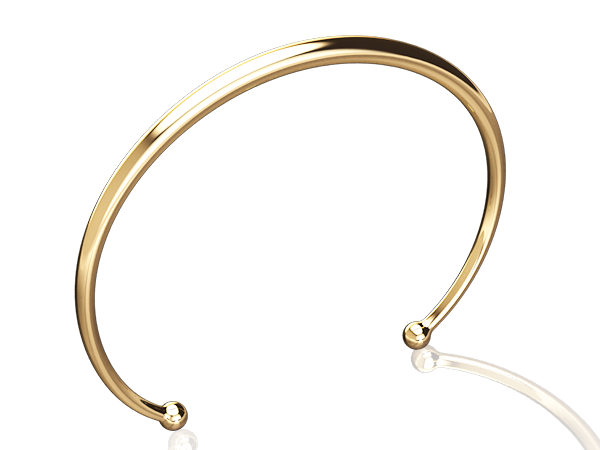 BP 0534 Bracelete Aberto Liso 5,5cm BRUNA Semijoias