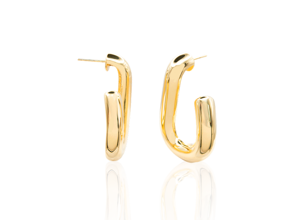 BB 3407 Brinco "J" Abaulado Polido (4cm) BRUNA Semijóias