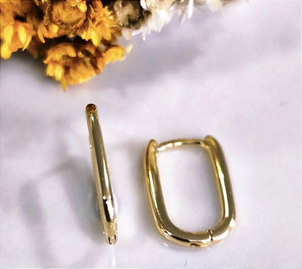 BB 3408 Brinco Argola Polida Oval(2cm) BRUNA Semijóias