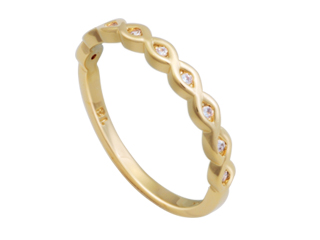 AB 1678 Anel Trançado Em Cima Fino Com Zirconias BRUNA Semijoias